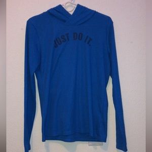 Blue Nike Dry Fit Hooded Shirt
